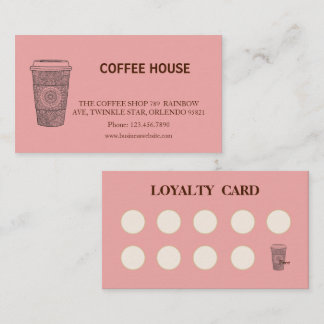 Modern simple coffee Shop Loyalty Card Visitenkarte