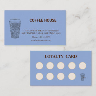 Modern simple coffee Shop Loyalty Card Visitenkarte