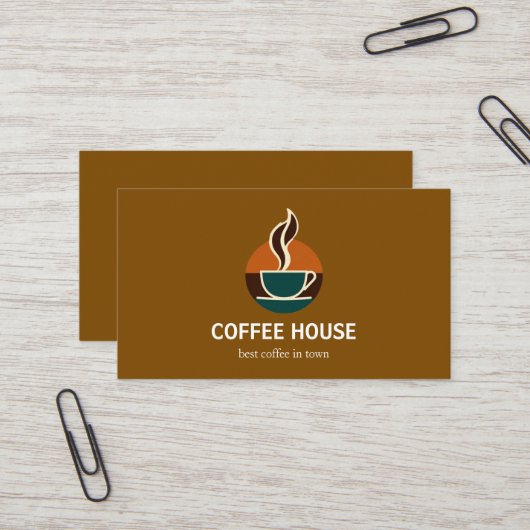 Modern Simple Coffee Shop Visitenkarte (Vorderseite/Rückseite Beispiel)