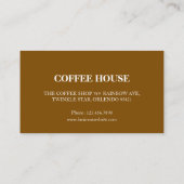 Modern Simple Coffee Shop Visitenkarte (Rückseite)