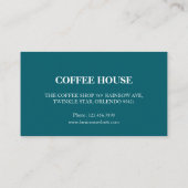 Modern Simple Coffee Shop Visitenkarte (Rückseite)