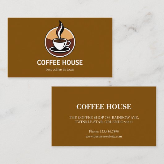 Modern Simple Coffee Shop Visitenkarte (Vorne/Hinten)