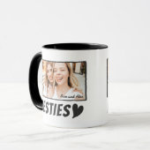 Modern Simple Comic Bestie Best Friends BFF Photo Tasse (Vorderseite Links)
