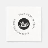 Modern Simple Company Logo & Round Text Business Serviette (Vorderseite)