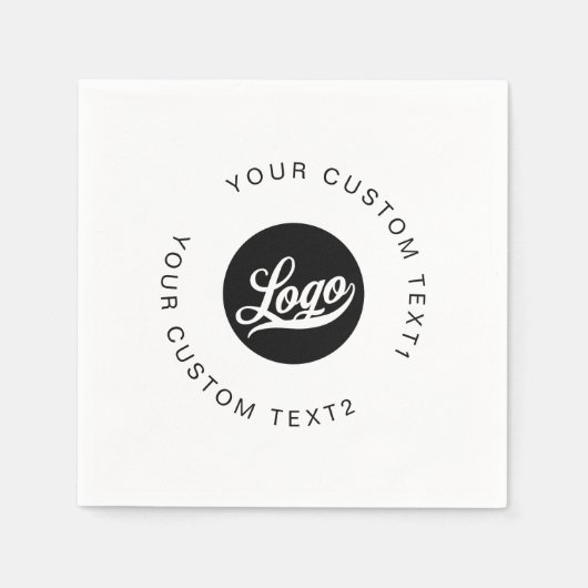 Modern Simple Company Logo & Round Text Business Serviette (Vorderseite)