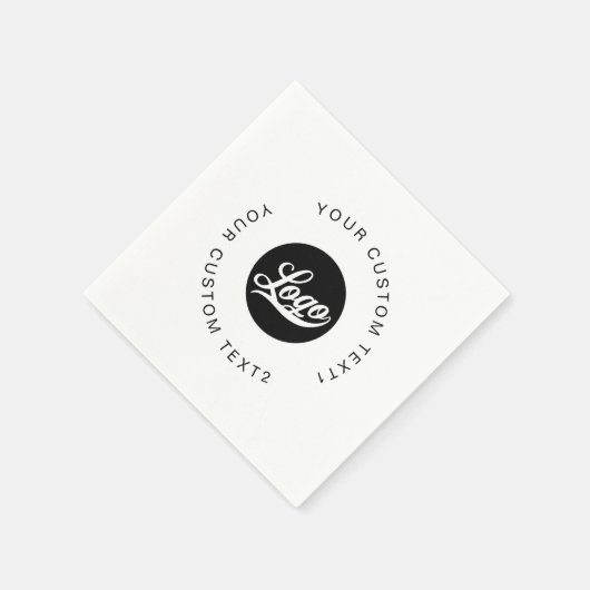 Modern Simple Company Logo & Round Text Business Serviette (Ecke)