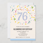 Modern Simple Confetti Einladungen zum 76. (Vorderseite)