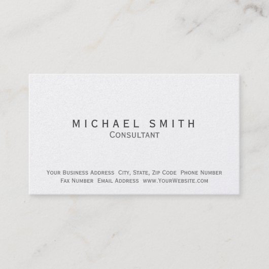 Modern Simple Consultant Business Card Visitenkarte (Vorderseite)