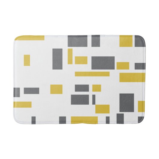 Modern, simple, cool geometric yellow gray pattern badematte (Vorderseite)
