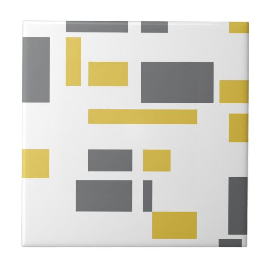 Modern, simple, cool geometric yellow gray pattern fliese (Vorderseite)