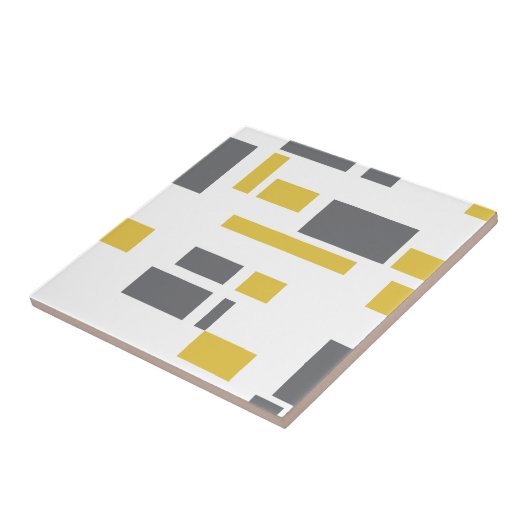 Modern, simple, cool geometric yellow gray pattern fliese (Seite)