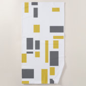 Modern, simple, cool geometric yellow gray pattern strandtuch (Vorderseite)