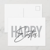 Modern, simple, cool typography Happy Easter Postkarte (Vorne/Hinten)