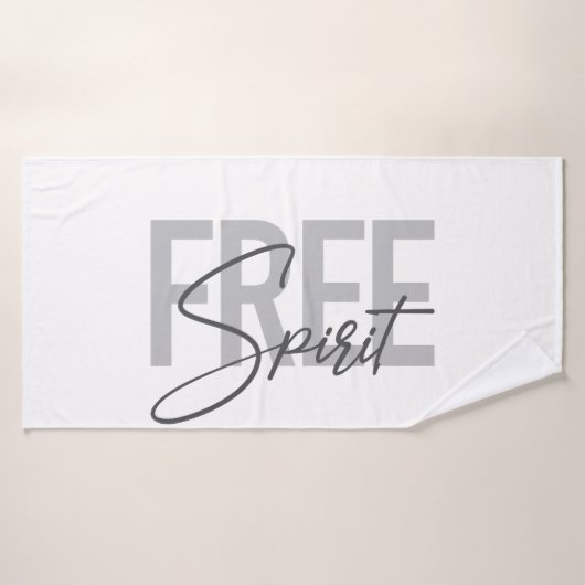 Modern, simple, cool typography of Free Spirit Badehandtuch (Badehandtuch)