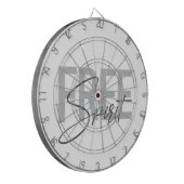 Modern, simple, cool typography of Free Spirit Dartscheibe (Vorderseite Links)