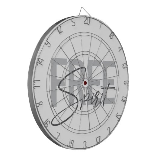 Modern, simple, cool typography of Free Spirit Dartscheibe (Vorderseite Links)