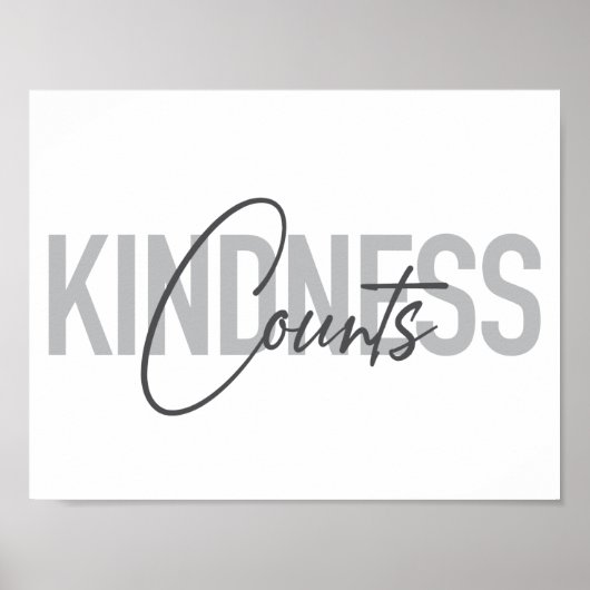 Modern, simple, cool typography of Kindness Counts Poster (Vorne)