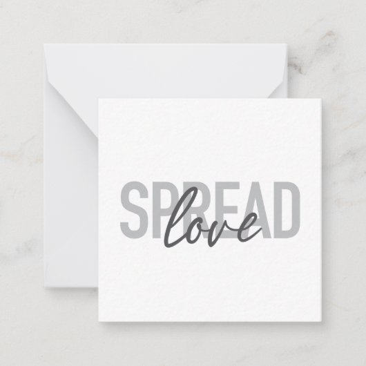 Modern, simple, cool typography of Spread Love Mitteilungskarte (Vorderseite)