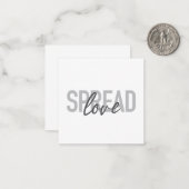 Modern, simple, cool typography of Spread Love Mitteilungskarte (Vorderseite/Rückseite Beispiel)