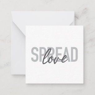 Modern, simple, cool typography of Spread Love Mitteilungskarte