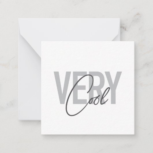 Modern, simple, cool typography of Very Cool Mitteilungskarte (Vorderseite)