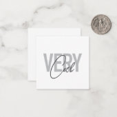Modern, simple, cool typography of Very Cool Mitteilungskarte (Vorderseite/Rückseite Beispiel)