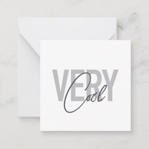 Modern, simple, cool typography of Very Cool Mitteilungskarte