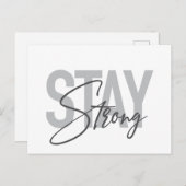 Modern, simple, cool urban typography Stay Strong Postkarte (Vorne/Hinten)