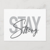 Modern, simple, cool urban typography Stay Strong Postkarte (Vorderseite)