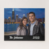 Modern Simple Couple Foto Jigsaw Puzzle (Horizontal)