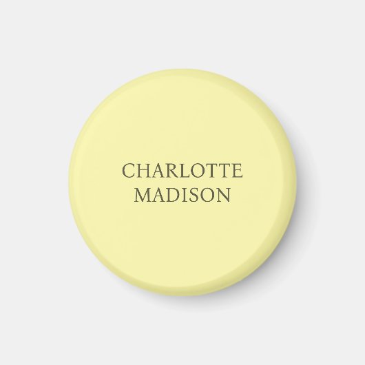 Modern Simple Cream Trendy Minimalist Plain Name Magnet (Vorne)