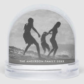 Modern Simple Create Your Own 2 Photo Keepsake Schneekugeln (Rückseite)