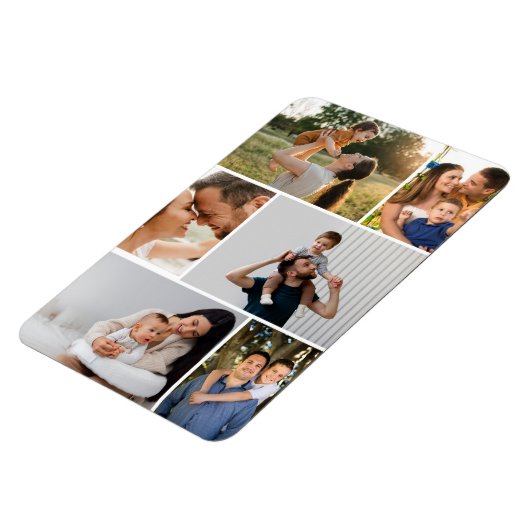Modern Simple Custom 6 Photo Collage Magnet (Linke Seite)