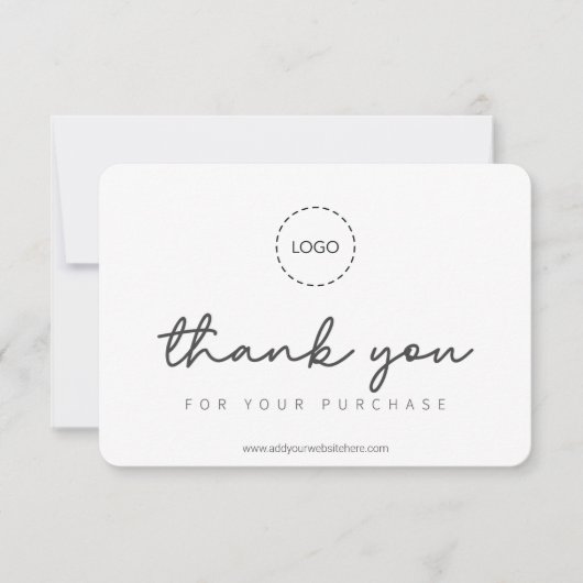 Modern Simple Custom Business Logo Coupon Promo Dankeskarte (Vorderseite)