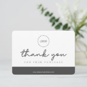 Modern Simple Custom Business Logo Coupon Promo Dankeskarte (Stehend Vorderseite)