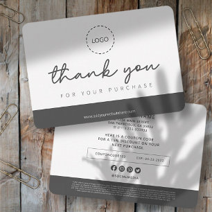 Modern Simple Custom Business Logo Coupon Promo Dankeskarte