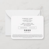 Modern Simple Custom Business Logo Coupon Promo Mitteilungskarte (Rückseite)