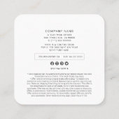 Modern Simple Custom Business Logo Coupon Promo Quadratische Visitenkarte (Rückseite)