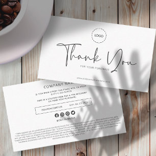 Modern Simple Custom Business Logo Coupon Promo Telefonnummerkarte