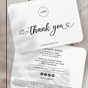 Modern Simple Custom Business Logo Coupon Promo Telefonnummerkarte
