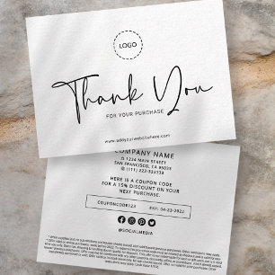 Modern Simple Custom Business Logo Coupon Promo Telefonnummerkarte