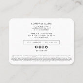 Modern Simple Custom Business Logo Coupon Promo Telefonnummerkarte (Rückseite)