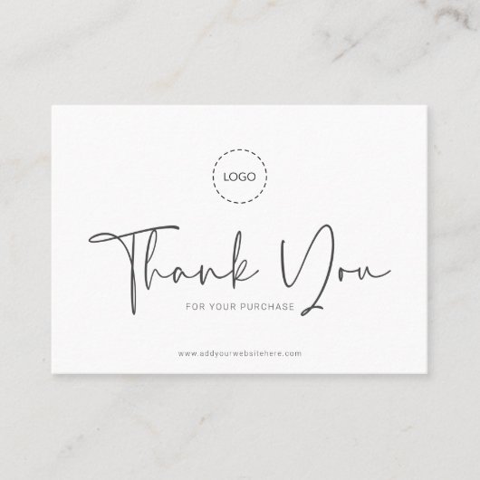 Modern Simple Custom Business Logo Coupon Promo Telefonnummerkarte (Vorderseite)