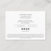 Modern Simple Custom Business Logo Coupon Promo Telefonnummerkarte (Rückseite)