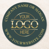 Modern Simple Custom Company Business Logo Branded Runder Pappuntersetzer (Vorderseite)