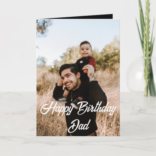 Modern Simple Custom Foto Happy Birthday Vater Karte (Vorderseite)