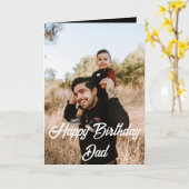Modern Simple Custom Foto Happy Birthday Vater Karte (Gelbe Blume)