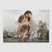 Modern Simple Custom Foto Hochzeit speichern Sie d Magneteinladung (Vorderseite)