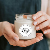 Modern Simple Custom Logo Scented Candle | Profess Runder Aufkleber