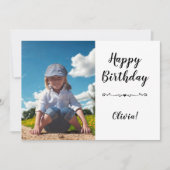 Modern Simple Custom Photo Birthday Greeting Card Einladung (Vorderseite)